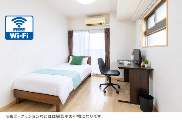 【JR梅小路京都西 徒歩10分】SステイAS京都七条通｜Wi-Fi無料｜オートロック付き分譲マンション｜ペット可｜１K・シングルベッドの物件画像