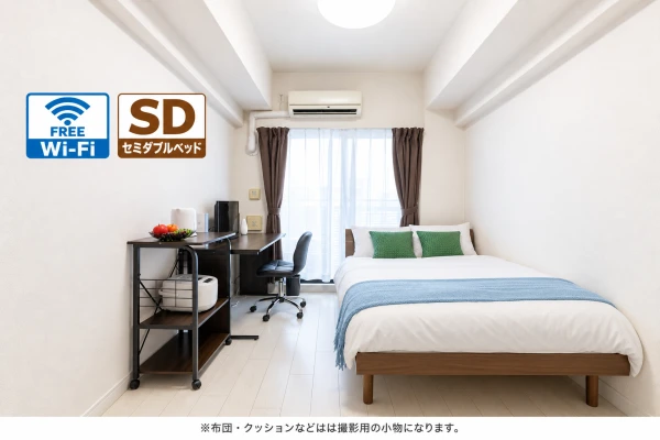 【大阪メトロ 本町 徒歩３分】SステイLC本町｜Wi-Fi無料｜オートロック付き分譲マンション｜１K・セミダブルベッドの物件画像