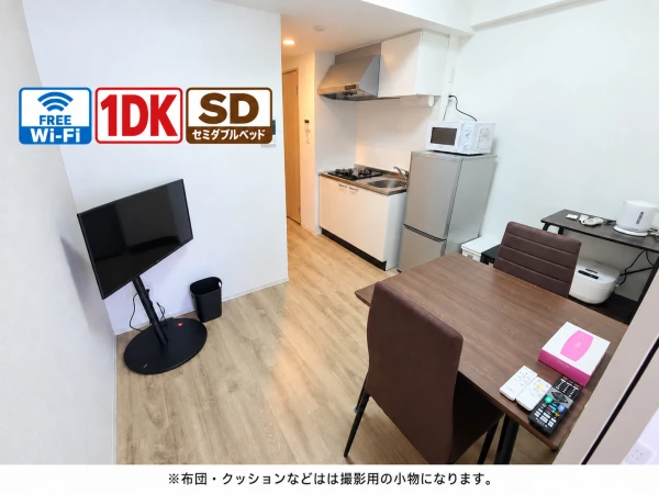 【JR阪和線 鳳駅 徒歩６分】SステイAR鳳駅前｜Wi-Fi無料・オートロック｜ペット可｜１DK・セミダブルベッドの物件画像